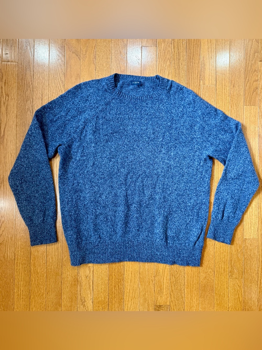 J.Crew Mens XL Sweater Marled Wool Blend Crewneck Pullover Raglan Long Sleeve